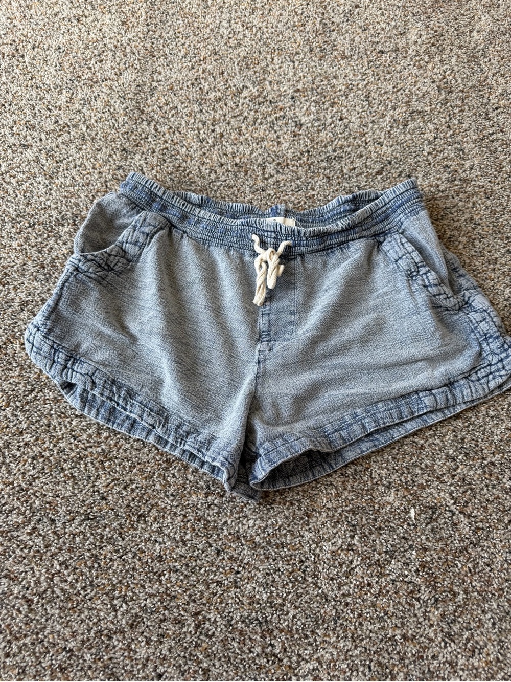Rip Curl Womens M Blue Herringbone Shorts Y2K Surf Beach Drawstring Pockets